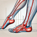 A pair of compression stockings placed next to a human leg diagram showing veins to depict their role in improving blood flow