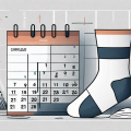 Compression stockings placed neatly beside a calendar
