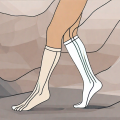 A pair of compression stockings without feet