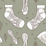 Compression stockings named "rolly" laid out on a soft