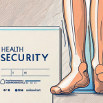 Compression stockings next to a health insurance card
