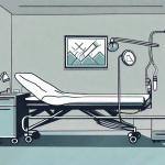 Compression stockings placed next to a hospital bed