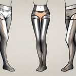 A garter belt and compression stockings