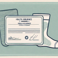 Compression stockings placed next to a health insurance card