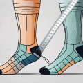 A pair of compression socks with a measuring tape wrapped around them