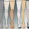 Various types of compression stockings from different angles