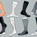 Various types of compression socks and stockings