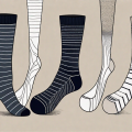 A pair of regular socks next to a pair of compression stockings