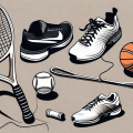 A pair of compression socks next to some sports equipment like a football