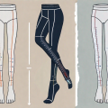 A pair of women's compression stockings with a measuring tape wrapped around them