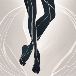 A pair of stylish compression stockings draped elegantly over a minimalist