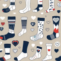 Compression socks displayed prominently with a variety of symbols around them