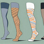 Several styles of varisan compression stockings displayed prominently
