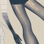Thigh-high compression stockings placed neatly on a flat surface